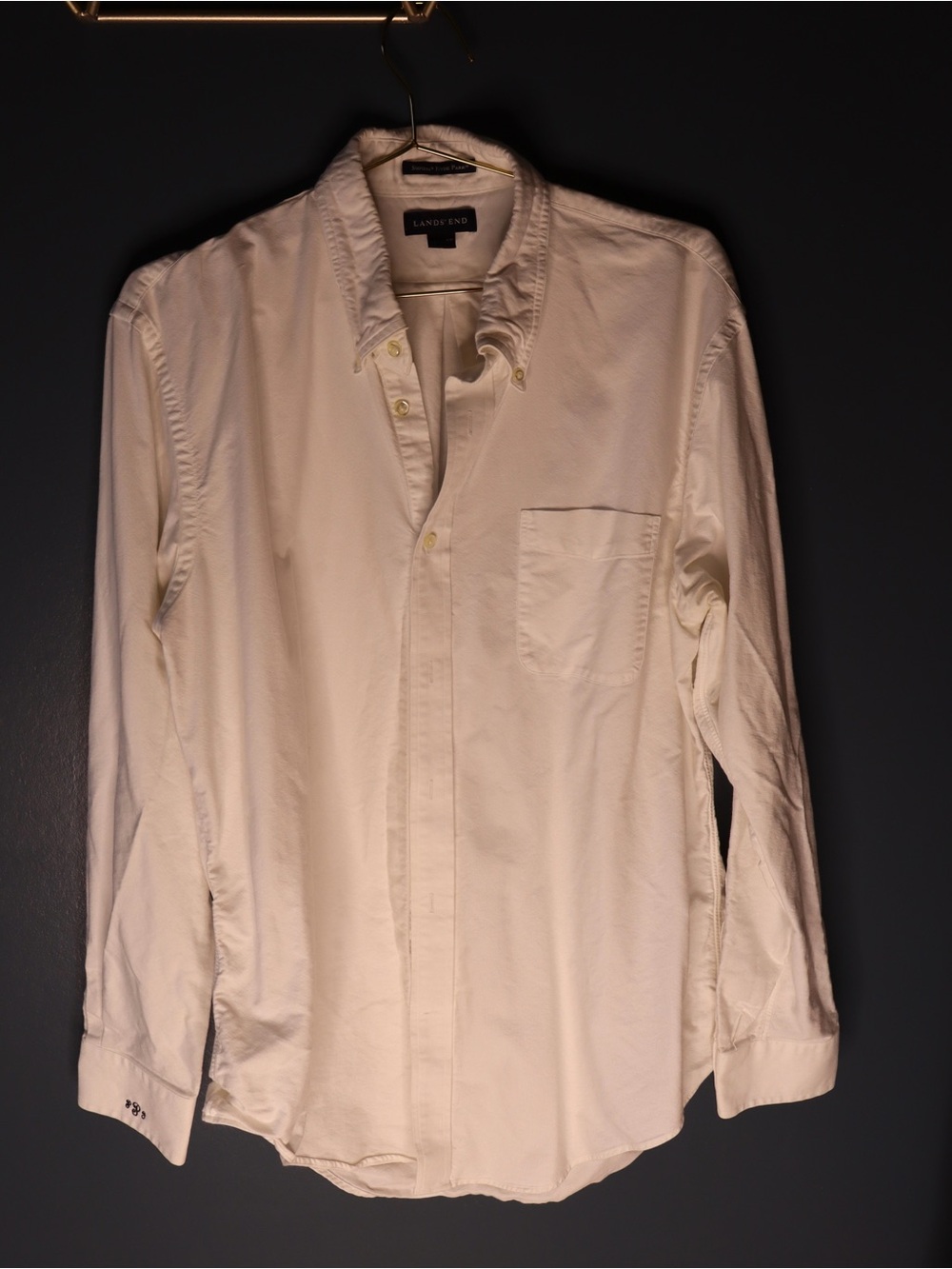 Lands' End Men's Classic White Button-Down Shirt